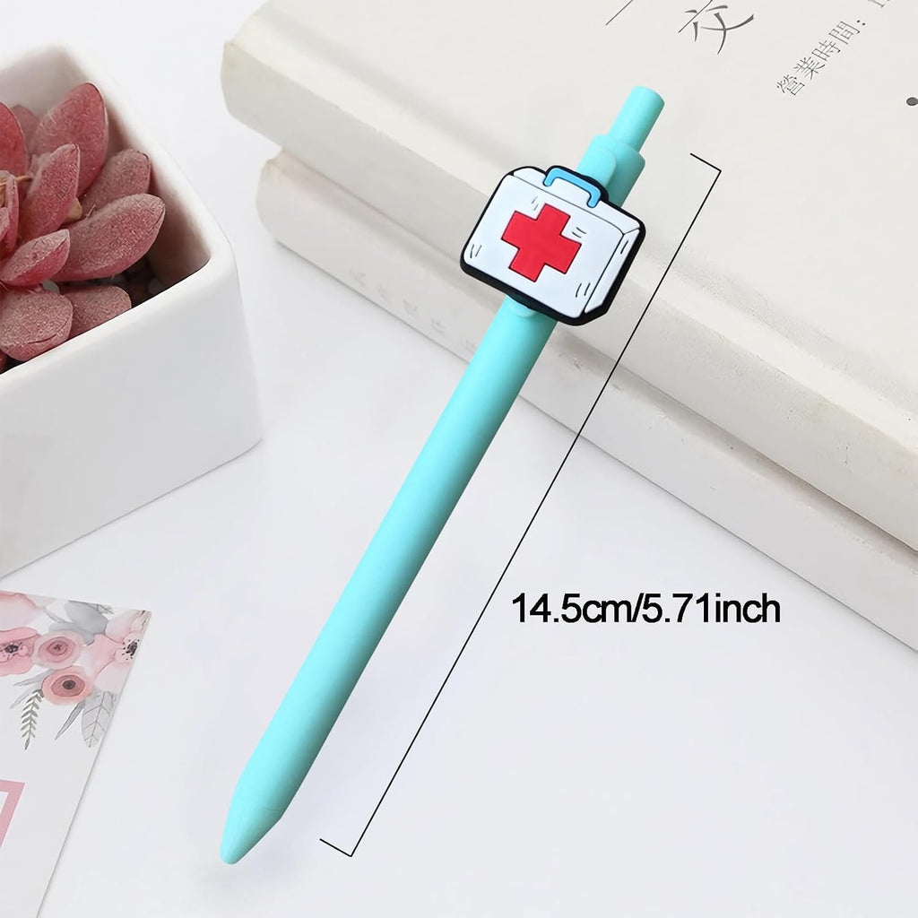 LSLSHY Nurse Pens Nurse Gifts for Cna, Medical Assistant & Nursing Students | Nurse Accessories for Work, Cute Cartoon Aesthetic Black Ink Gel Pens Set, Bulk Appreciation Gifts Nursing School Essentials