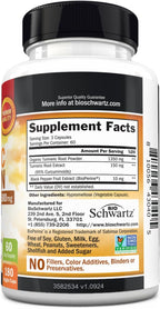 Turmeric Curcumin with Black Pepper Extract 1500mg - 180 Capsules