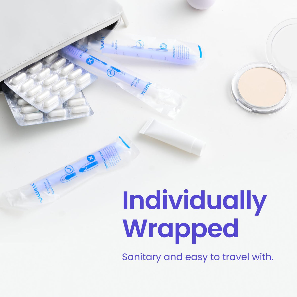 VWELL MaxComfort Tapered Vaginal Rectal Suppository Applicator Fits Most Prescription Capsule, Tablet, Pill, Gel, Cream (Universal)