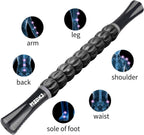 Muscle Roller Massage Roller Stick- Deep Tissue Fascia Blaster for Myofascial Pain Relief, Lymphatic Drainage & Body Sculpting, Handheld Physical Therapy & Recovery Tool (Gray Black-)
