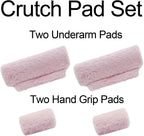 Crutches Padding Fuzzy Crutch Pads for Armpits and Hand Grips | Universal Crutch Fit, Soft Fluffy Cushions, Machine Washable, Underarm and Hand Grip Covers, Pink,crutch cover crutch pillows
