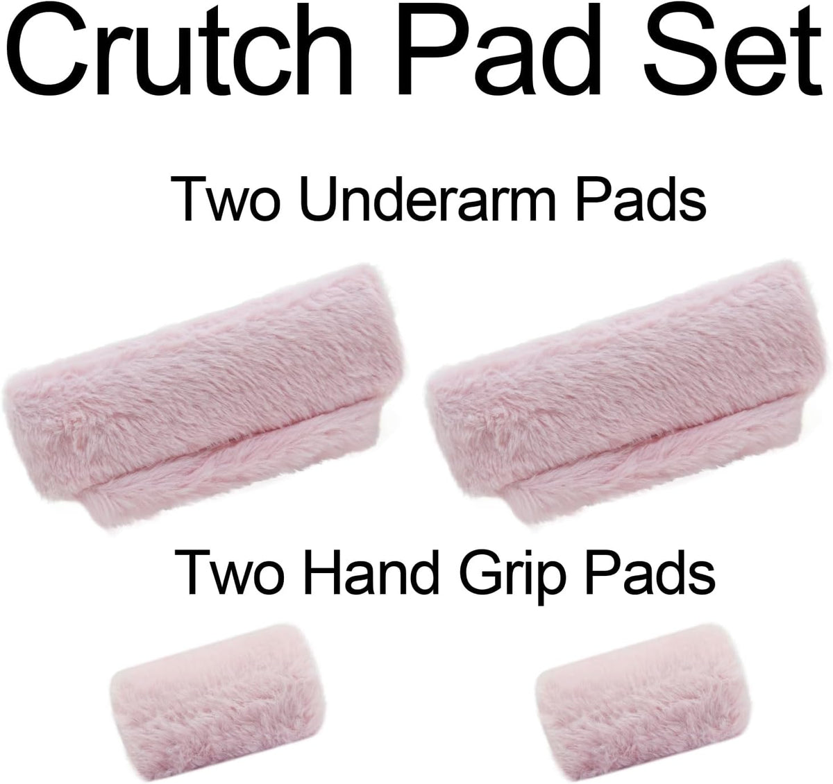 Crutches Padding Fuzzy Crutch Pads for Armpits and Hand Grips | Universal Crutch Fit, Soft Fluffy Cushions, Machine Washable, Underarm and Hand Grip Covers, Pink,crutch cover crutch pillows