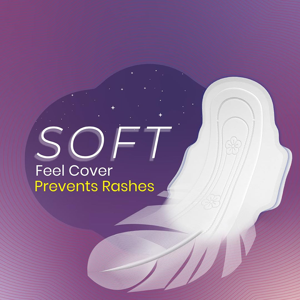 Paree Super Nights XXL 30 Soft Pads|Upto 100% All-Night Leakage Protection|Heavy Flow Champion|4 Wings Wider Back Coverage For No Stains|Sanitary Pads For Women with Disposable Wrapper