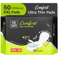 Pee Safe Comfort Ultra Thin Pads XXL 50N with Japanese Leak-Lock Core, 6-Layer Deep Absorption & Dual Wings - Overnight Heavy Flow Protection