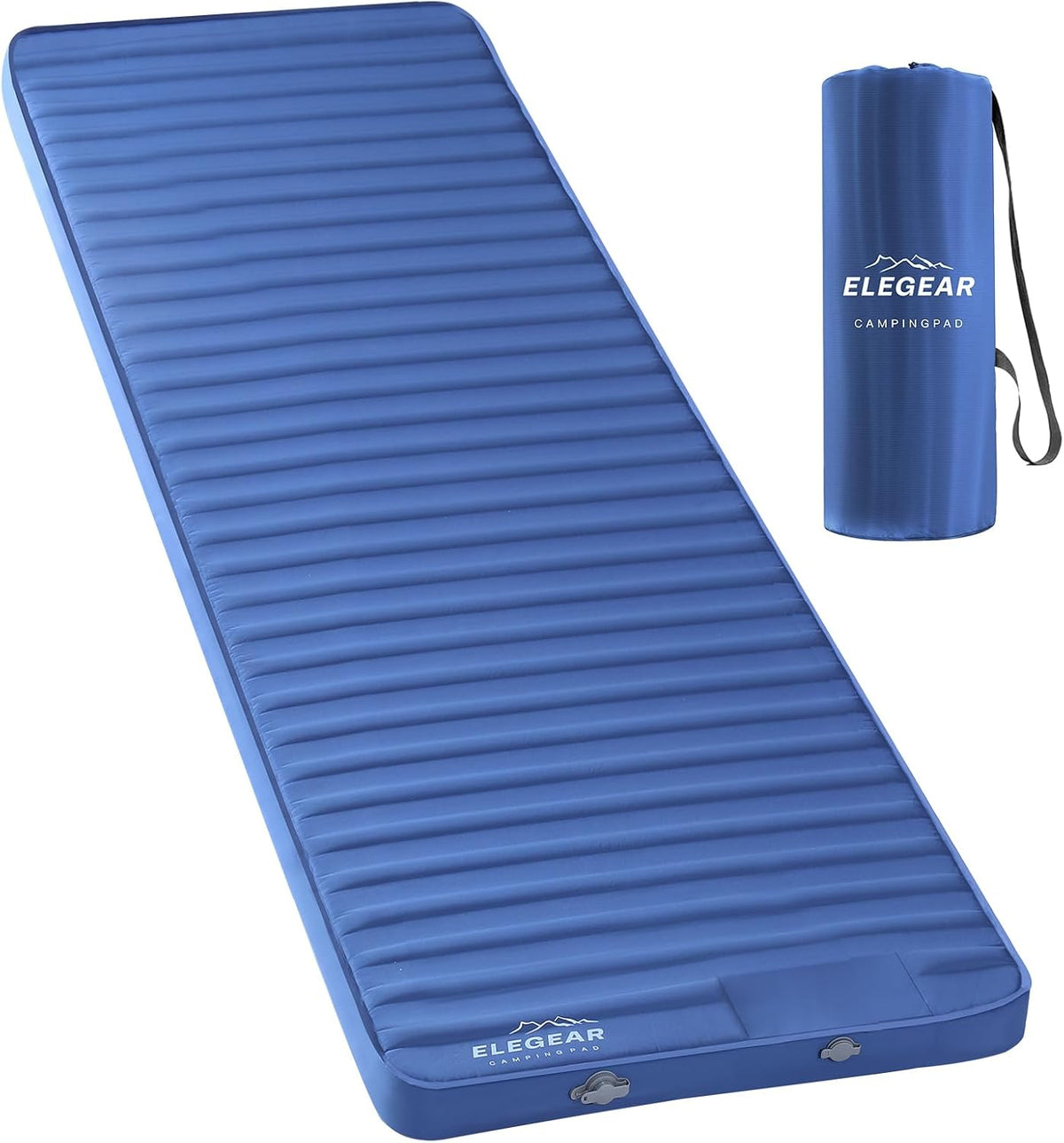 Elegear Air & Foam Camping Sleeping Pad, HexaFoam Camping Mattress Pad with Built-in Foot Pump Memory Foam Camp Pad 4-Season Camp Sleeping Mat for Travel/Car/Tent