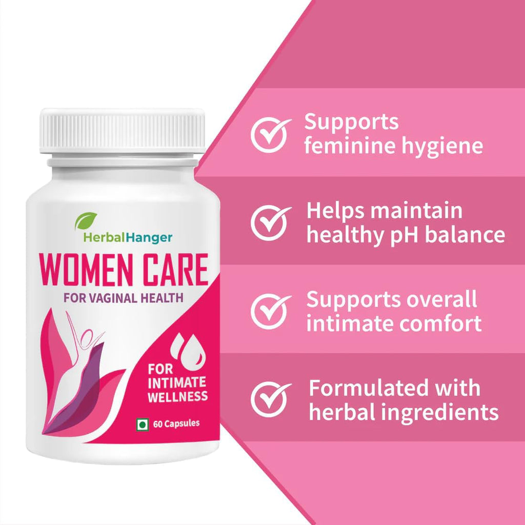 Women Care Int!mate Well:ness Capsules, 60 Count, Natural pH Balance Support, Herbal Formula