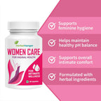 Women Care Int!mate Well:ness Capsules, 60 Count, Natural pH Balance Support, Herbal Formula