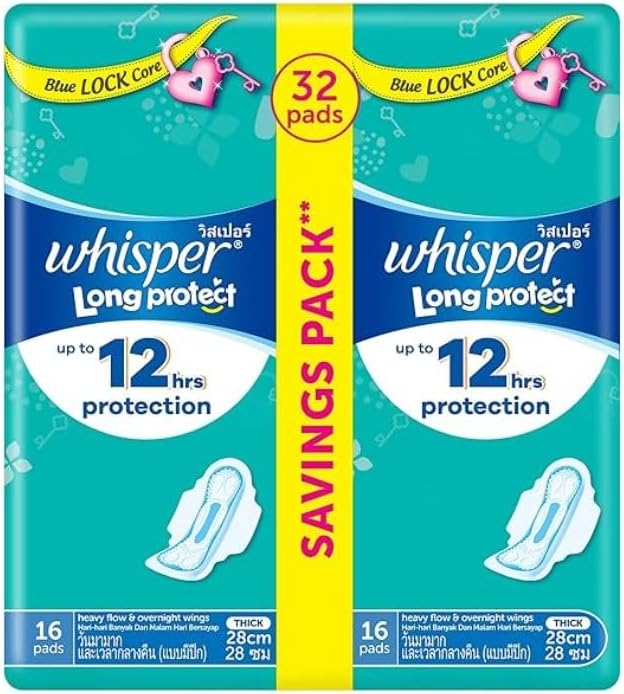 Whisper Wings Heavy Flow Pads 32pk Super Value Pack
