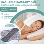 3 Pieces Reusable Sanitary Pads, Antibacterial Panty Liners, Washable Night Pads for Abundant Menstrual Flow