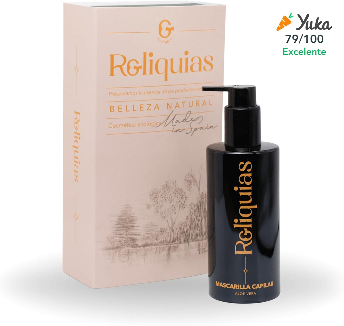 Reliquias Natural Hair Mask with Aloe Vera, Hemp, Jojoba, Rosemary | Strengthening, Moisturizing, Nourishing and Repairing | Sulfate and Paraben Free | 97.63% Organic Ingredients, 200 ml
