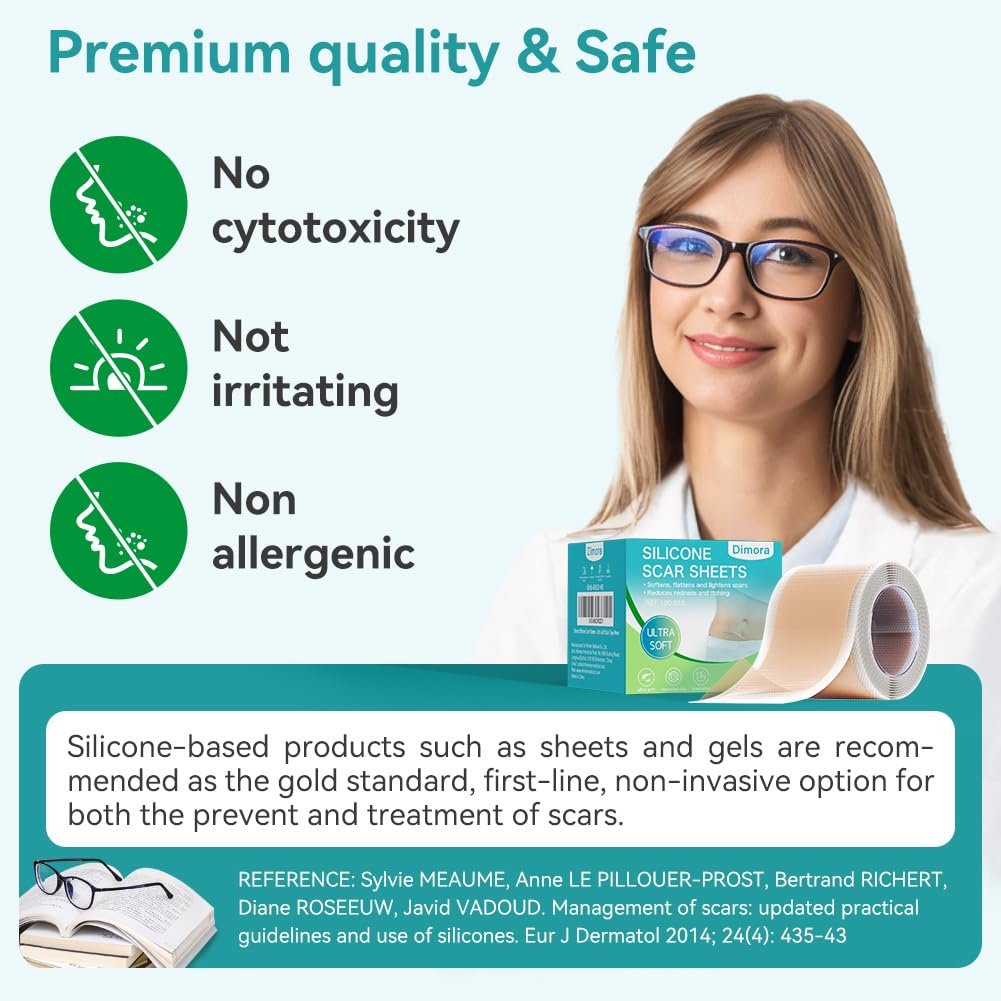 Dimora Medical Grade Silicone Scar Sheets, 1.6"x120" Roll