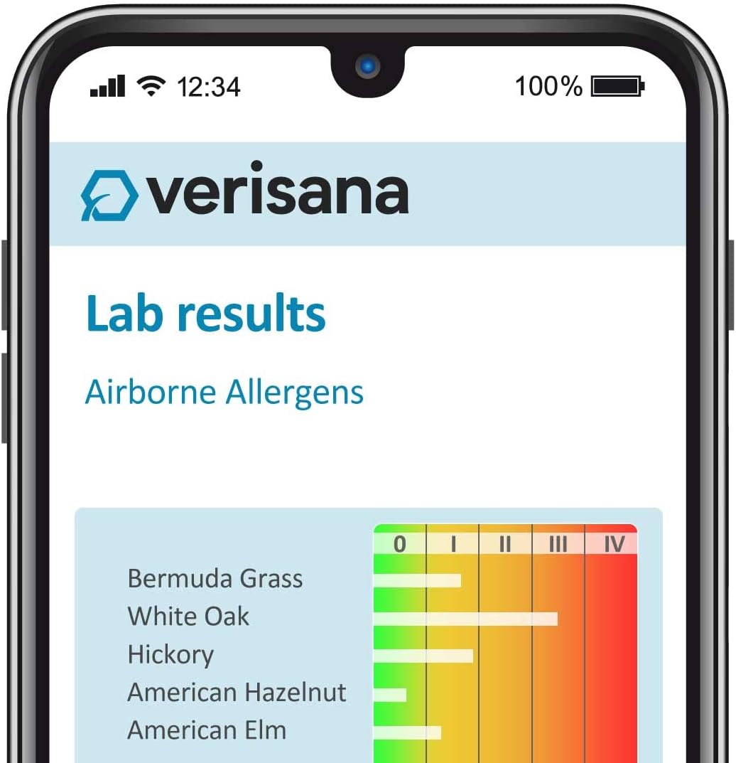 Indoor & Outdoor Allergy Test – 48 Airborne Allergens – Spores & Pollens Home-to-Lab Screening – Ages 18+ – Verisana