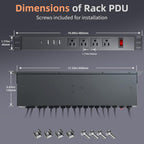 20-Outlet 1U Rack Mount PDU Power Strip – 3 USB-A & 1 USB-C Ports, Wide-Spaced Outlets, 6-Foot Cord, Built-in 15A Overload Switch for 19-Inch Server, AV & Network Racks