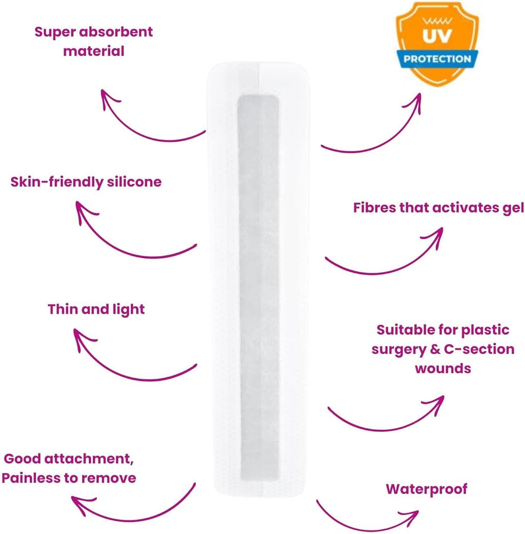 Protective Wound Care Supplies Breathable Silicone 25 cm 10 pieces
