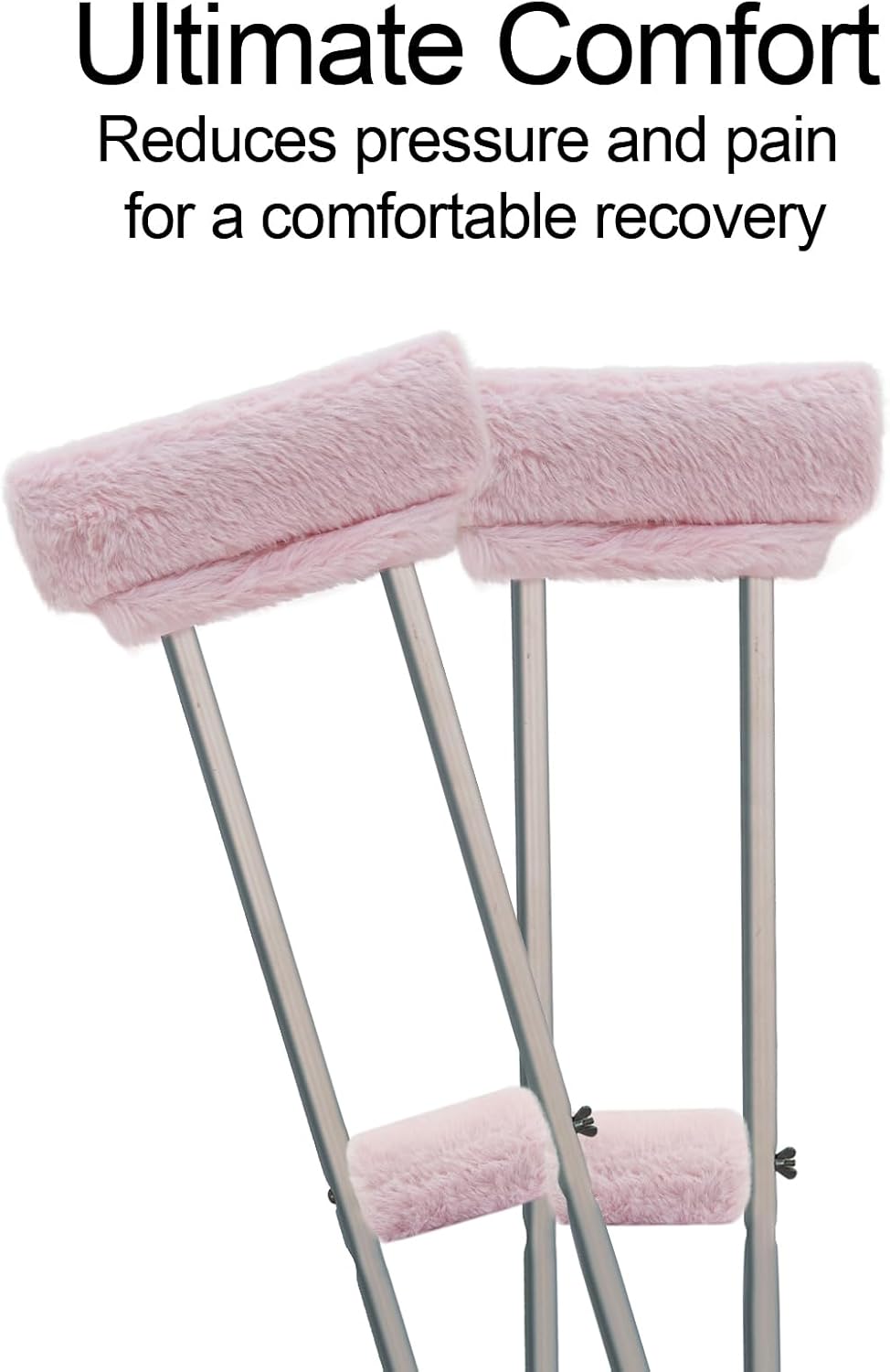 Crutches Padding Fuzzy Crutch Pads for Armpits and Hand Grips | Universal Crutch Fit, Soft Fluffy Cushions, Machine Washable, Underarm and Hand Grip Covers, Pink,crutch cover crutch pillows