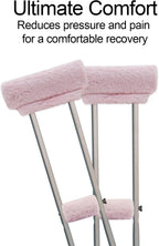 Crutches Padding Fuzzy Crutch Pads for Armpits and Hand Grips | Universal Crutch Fit, Soft Fluffy Cushions, Machine Washable, Underarm and Hand Grip Covers, Pink,crutch cover crutch pillows