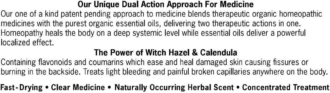 Forces of Nature Fissure Control, Organic Homeopathic Treatment with Witch Hazel for Anal Fissures, Hemorrhoid Related Irritation & Discomfort, Fast, Natural Topical Relief, 0.37 FL OZ