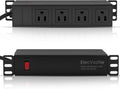 10 inch Rack PDU, 4 Rear Outlets, 15A, 125V, 1875W | 15A Overload Switch, 1U RackMount, 6ft Power Cable