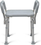 Medline Backless Shower Chair with Arms - 350 lb. capacity, Bench, Stool, Seat for Elderly, Seniors Independent Adult and Disabled Adults