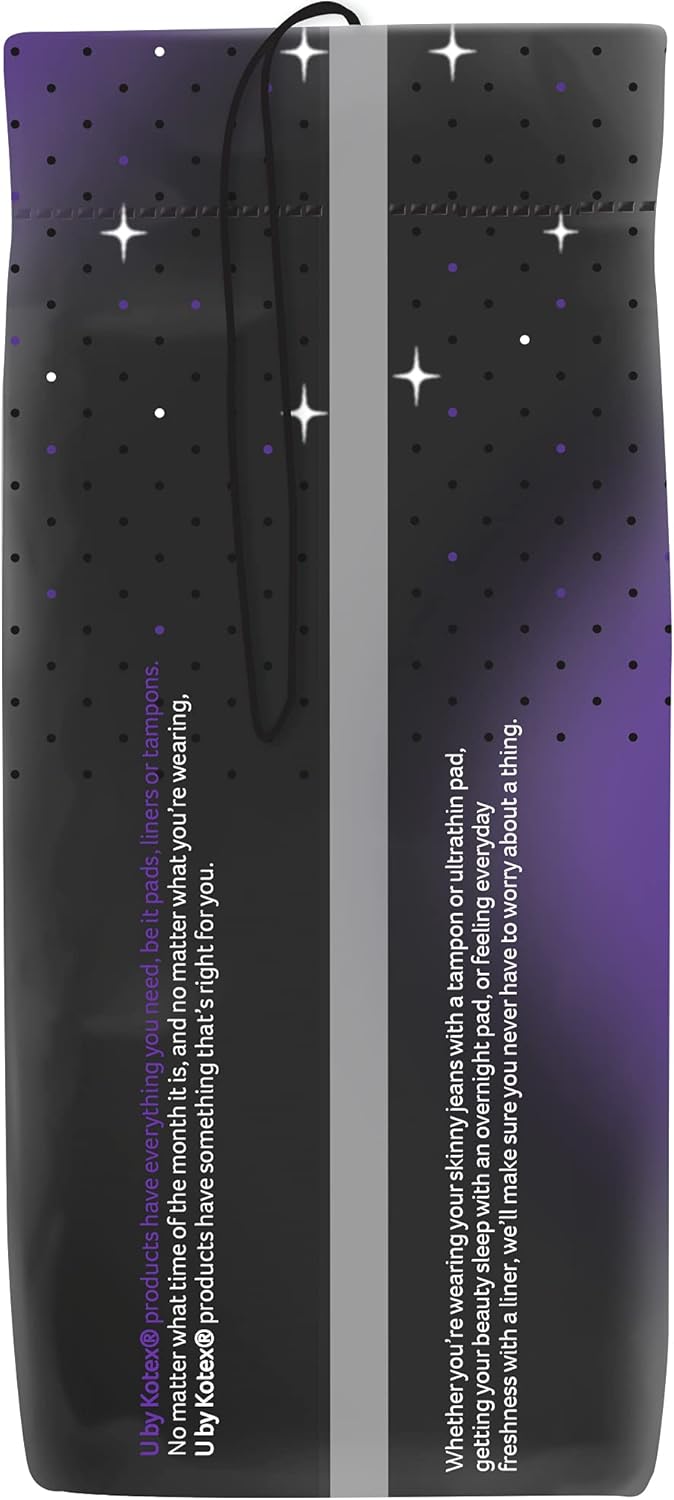 U by Kotex Ultrathin Overnight Long Pads with Wings, Long, 8 Count (Pack of 2)