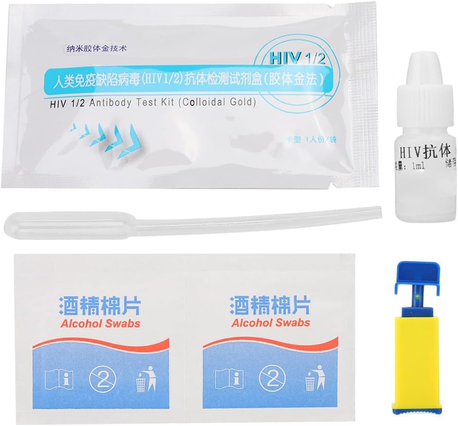 HIV Self-Test Kit, Rapid and Accurate Results in Minutes, for Home Use with Blood Collection Needle, Diluent, and Alcohol Pad, Compact and Portable Design