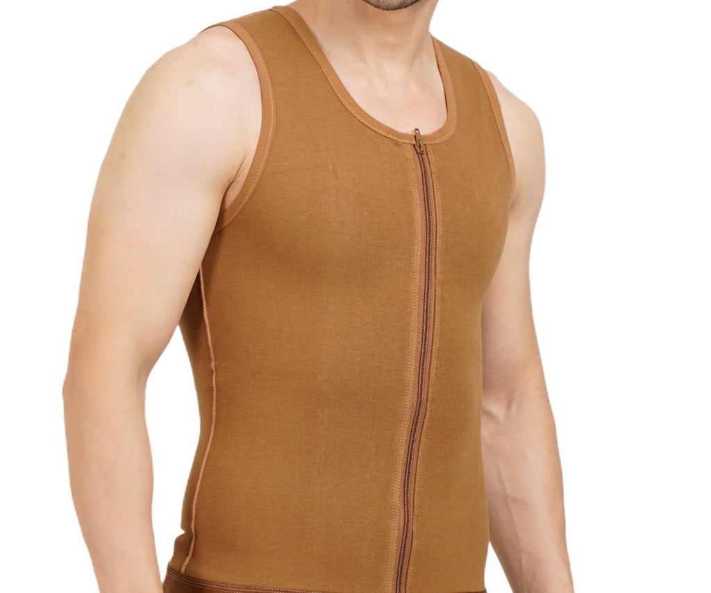 Gynecomastia Full Vest Medical Compression Jacket for Post Surgery Chest Support – Breathable Adjustable Recovery Jacket Medical Compression Full Supporter Post Operative Vest Support 1pcs