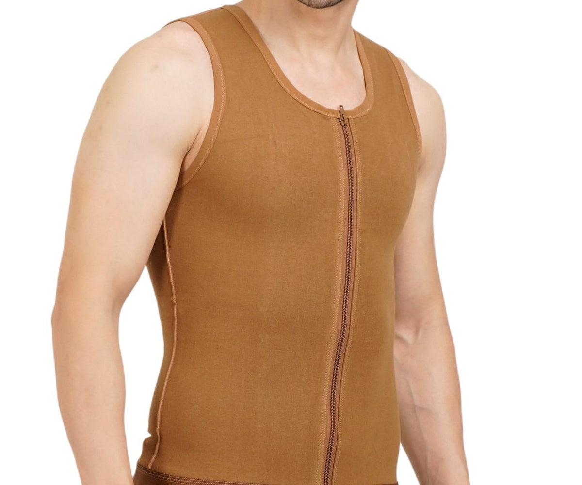 Gynecomastia Full Vest Medical Compression Jacket for Post Surgery Chest Support – Breathable Adjustable Recovery Jacket Medical Compression Full Supporter Post Operative Vest Support 1pcs