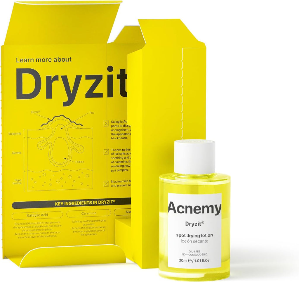 ACNEMY DRYZIT® Pimple Drying Lotion, 30 ml – Anti-Acne Treatment for Pus, Reduces Inflammation and Soothes Skin with Salicylic Acid and Calamine