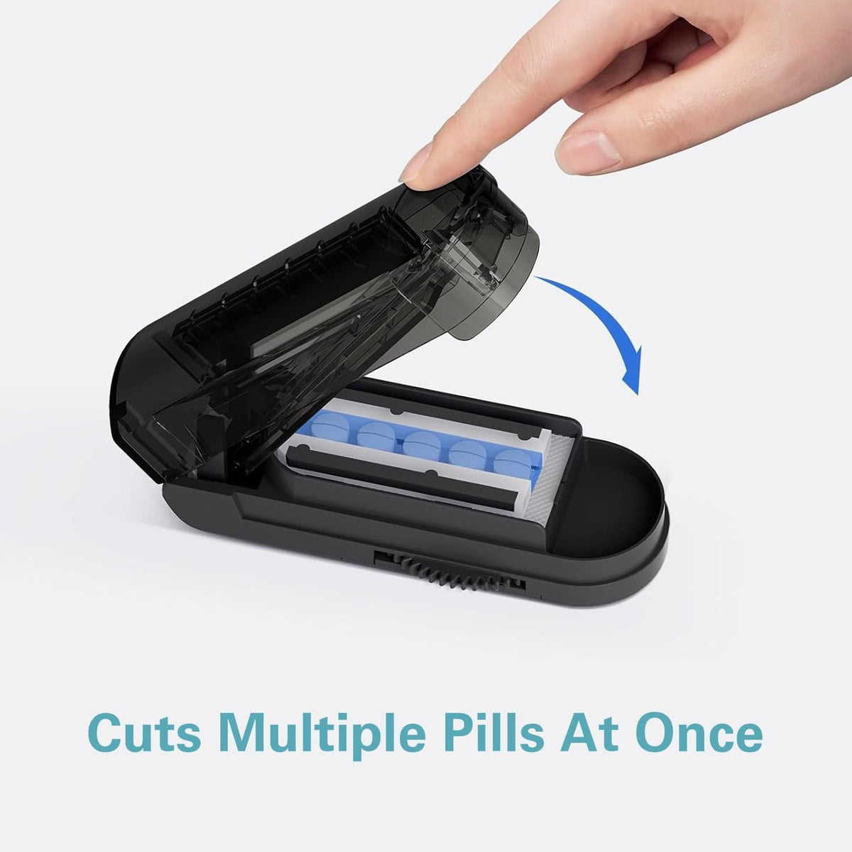 DEPAD Pill Cutter Splitter for Small and Tiny Pills, Pill Splitter for Cutting Multiple Pills with Adjustable Bars & Hidden Blade, Safely Cuts Small or Large Tablets for Seniors & Pets