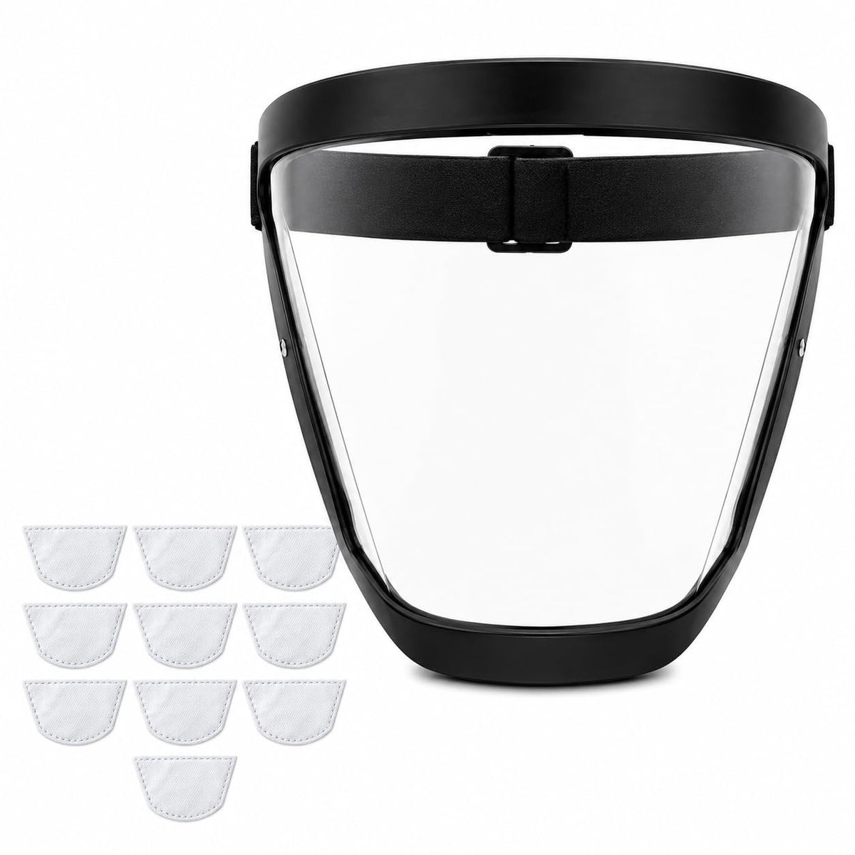 Clear Full Face Shield for Yard Work and Weed Eating | Anti-Fog Face Shield Mask with Adjustable Headband, Bottom Vent for Airflow, Plus an Included Dust Pad to Help Block Dust