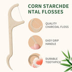 Floss Picks Dental Flossers Biodegradable Wooden Eco Friendly | Compostable Tooth Sticks Grin Glide Tools for Adults Teeth Cleaning