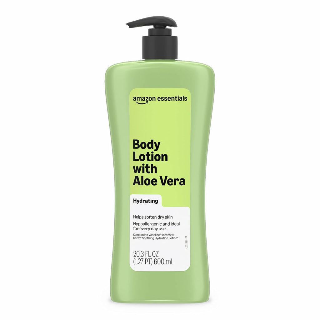 Amazon Essentials Hydrating Body Lotion with Aloe Vera, Hypoallergenic Formula for Daily Use, 20.3 Fl Oz
