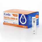 CorDx TyFast at Home Flu A/B & COVID-19 Multiplex Rapid Test Kit, Easy, Accurate, Fast Results in 10 Minutes, 3 in 1 Combo Kit, 25 Tests