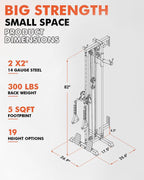 Mikolo Wall Mount Cable Station, Cable Crossover Machine with Dual Pulley System and 19/27 Adjustable Positions for Home Gym Fitness Equipment