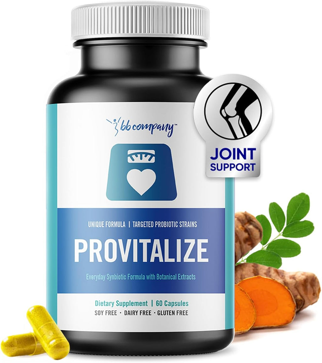 BB Company Provitalize | Probiotics for Women Digestive Health, Menopause, Joint Support | Sexy Midsection Curves, Bloat | Turmeric Curcumin Moringa | Packaging Vary | 60 Ct