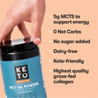 Perfect Keto 7g MCT Oil Powder, Medium Chain Triglycerides Supplement, Non Dairy Coffee Creamer for Keto Diet, Ketogenic MCT Oil Mix for Coffee, Smoothie, Protein Shakes and Tea, Vanilla, 30 Servings