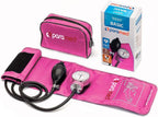 PARAMED Aneroid Sphygmomanometer – Manual Blood Pressure Cuff with Universal Cuff 8.7-16.5" and D-Ring – Carrying Case in the kit – Pink – Stethoscope Not Included