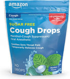 Amazon Basic Care Sugar Free Menthol Cough Drops for Sore Throat Relief, Diabetic-Friendly, 140 Count