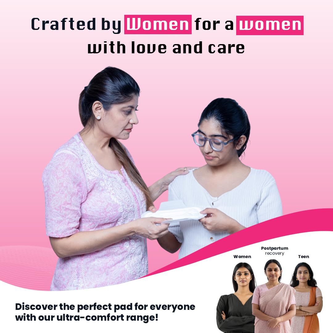 Organic Cotton Plus Herbal Sanitary Pads for Women XXL – Combo Pack of 20 | Organic Sanitary Pads with Aloe Vera, Neem & Camel Grass | Gentle Comfort, Skin-Friendly Napkins for Periods