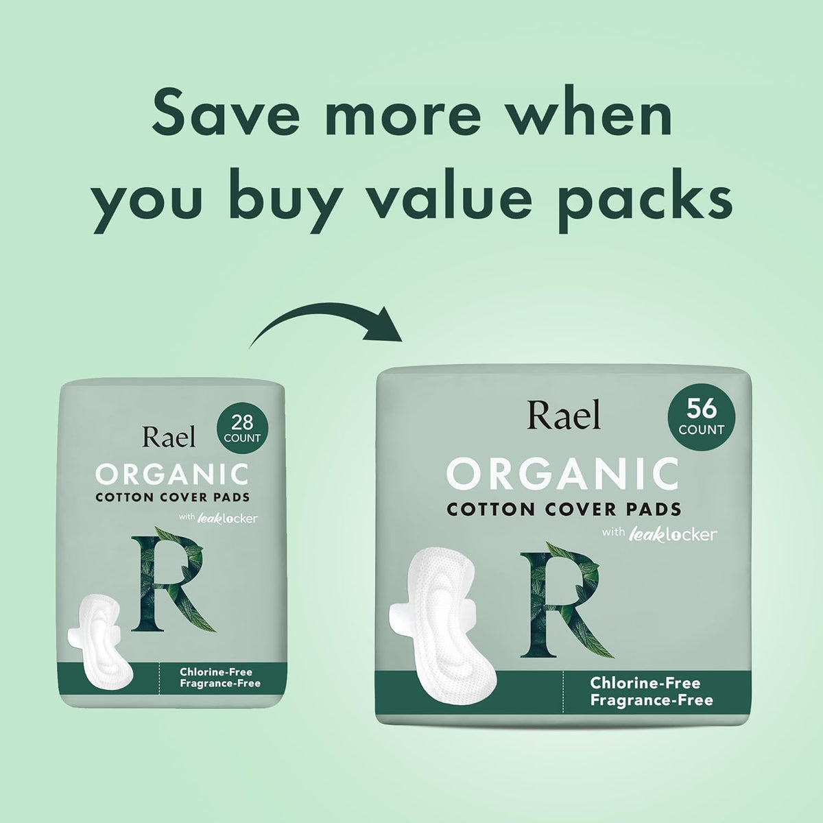 Rael Sanitary Pads Organic Overnight 8 pieces