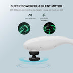 MEGAWISE Cordless Handheld Back Massager, 5 Speeds, 3200mAh, Off-White