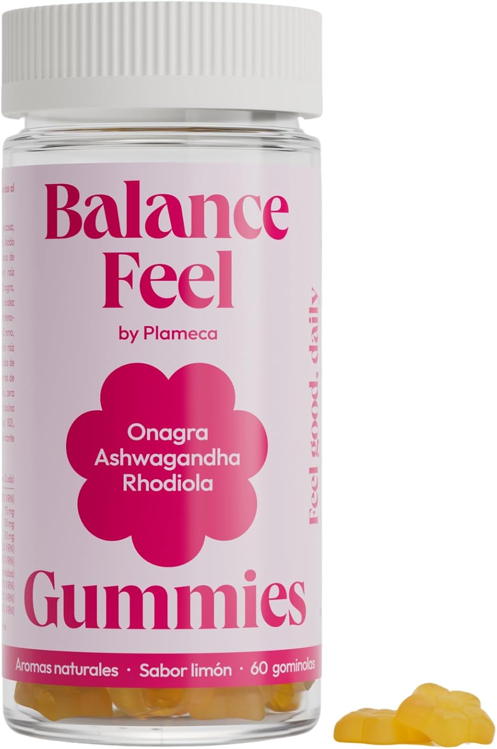 Balance Feel - Your Hormonal Balance - Your Feminine Wellness - Complete Formula with Ashwagandha, Evening Primrose, Rhodiola and More - 60 Lemon Flavored Gummies - by Plameca