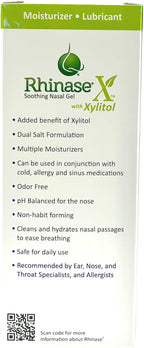 Rhinase X Nasal Gel | Less Sneezing, Itchiness, Nasal drip and Congestion | Mores Than Just Saline | Now with Xylitol | Long Lasting Symptom Relief from Nasal Dryness | (1 oz.)