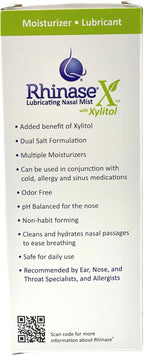 Rhinase X Lubricating Nasal Mist Spray with Xylitol | Long Lasting Symptom Relief from Nasal Dryness | Less Sneezing, Itchiness, Nasal drip and Congestion
