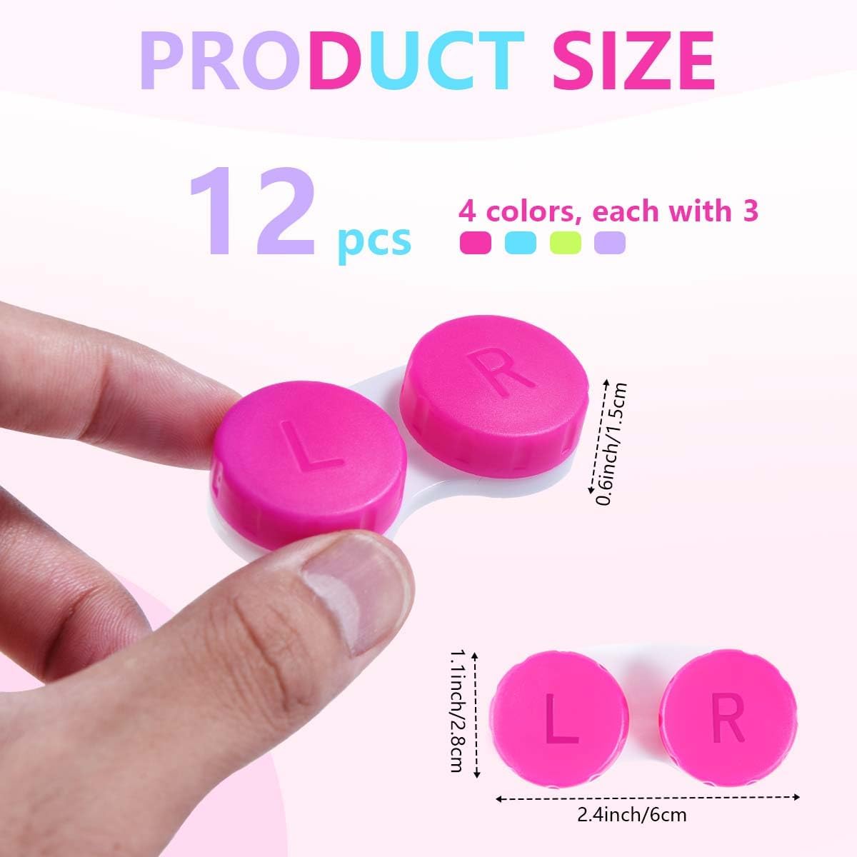 KISEER 12 Pack Colorful Contact Lens Case Box Holder Container Soak Storage Kit