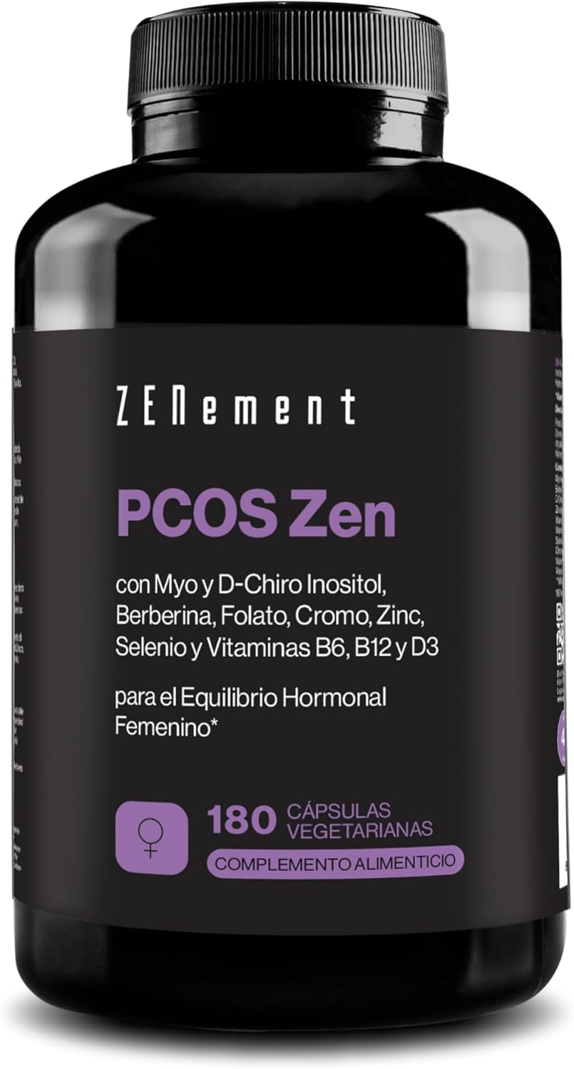 PCOS Zen - Myo-Inositol and D-Chiro-Inositol - Complete Formula for Polycystic Ovaries (PCOS/SOP) - Hormonal Balance and Female Metabolic Support - 180 Vegetable Capsules - Zenement
