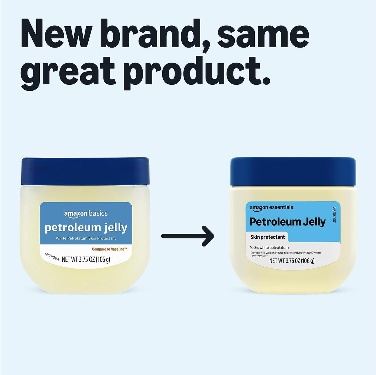 Amazon Essentials Petroleum Jelly White Petrolatum Skin Protectant, Unscented, 3.75 Ounce, 1-Pack (Previously Amazon Basics)