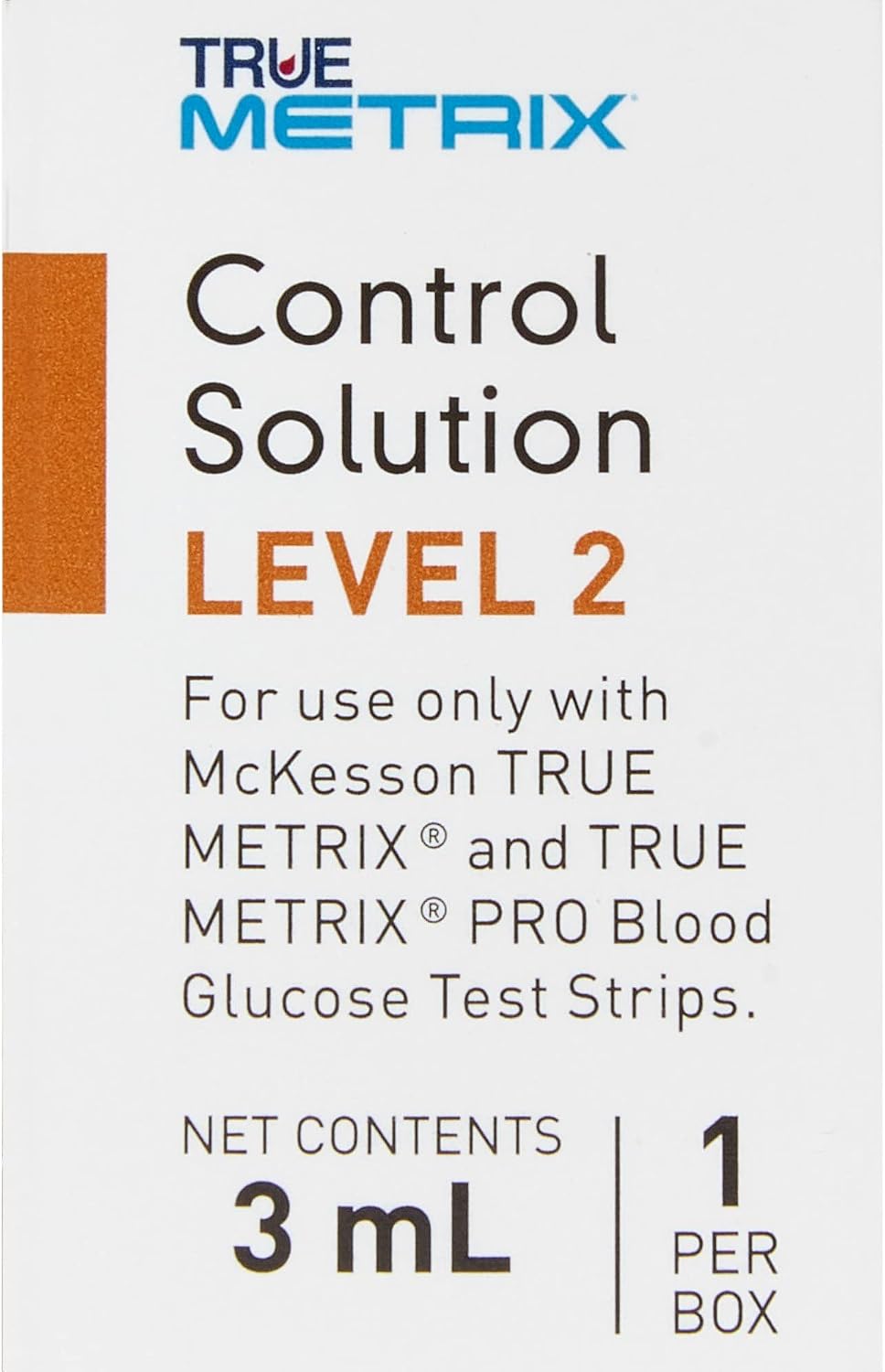 McKesson True METRIX Blood Glucose Testing Control Solution, 3 mL, 1 ct | Level 2, Vial