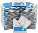 100 Pcs 0.9% Saline Wipes, Sodium Chloride Alcohol Free Cleansing Wipes, Individually Wrapped Gentle Skin Wipe for First Aid Wound Care Piercing Aftercare, Portable Sterile Cleaning Pads (60 x 60 mm)
