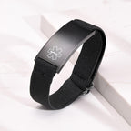 Personalized Medical Alert Bracelet for Men - Customized Elastic Strap Stainless Steel ID Bracelets Engraved Medic Info, Emergency Awareness Medic ID Bracelet for Autism Allergy Diabetic Epilepsy